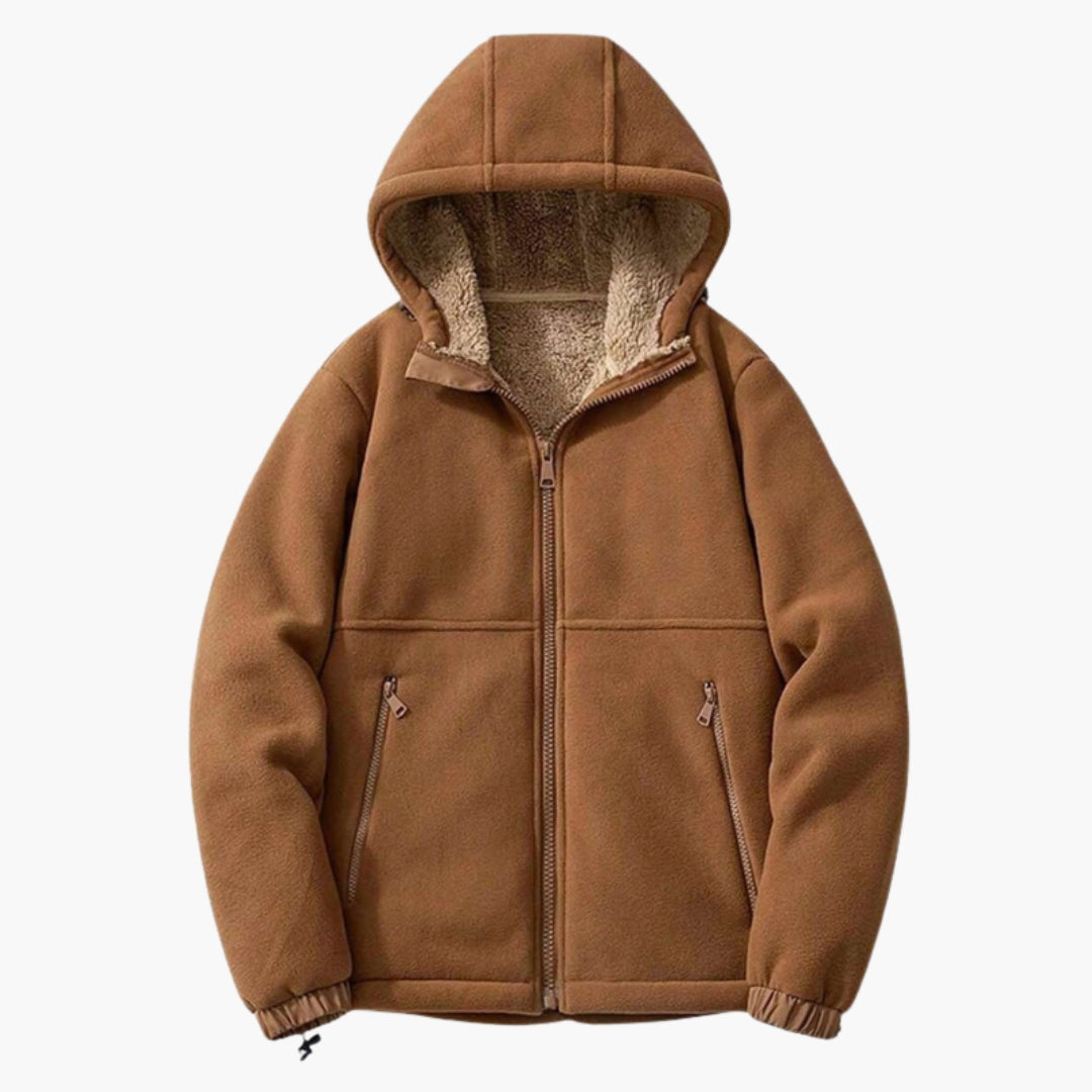 Men's hooded jacket with zippered pockets