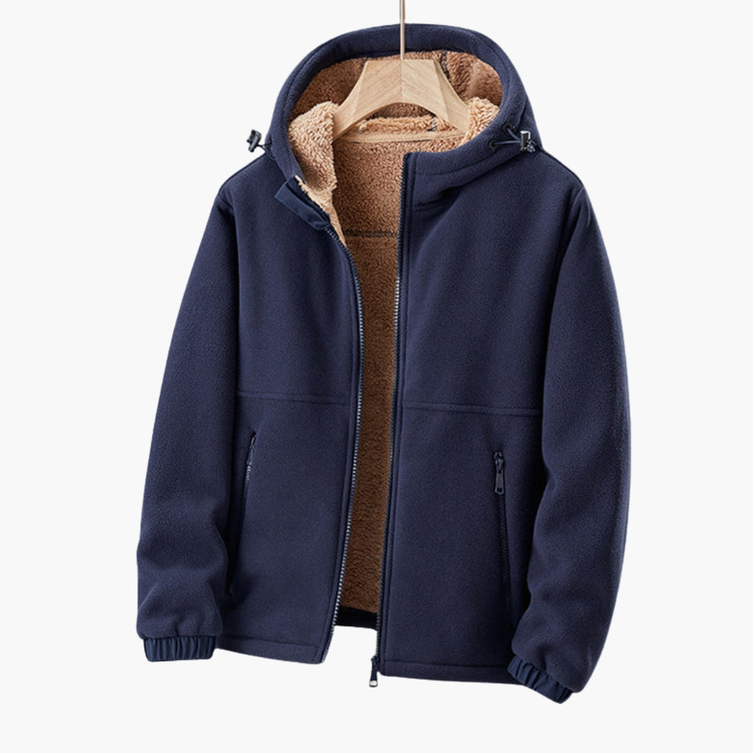 Men's hooded jacket with zippered pockets
