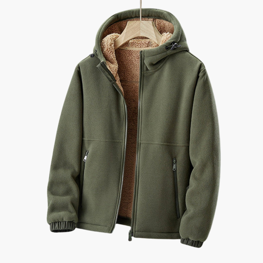 Men's hooded jacket with zippered pockets