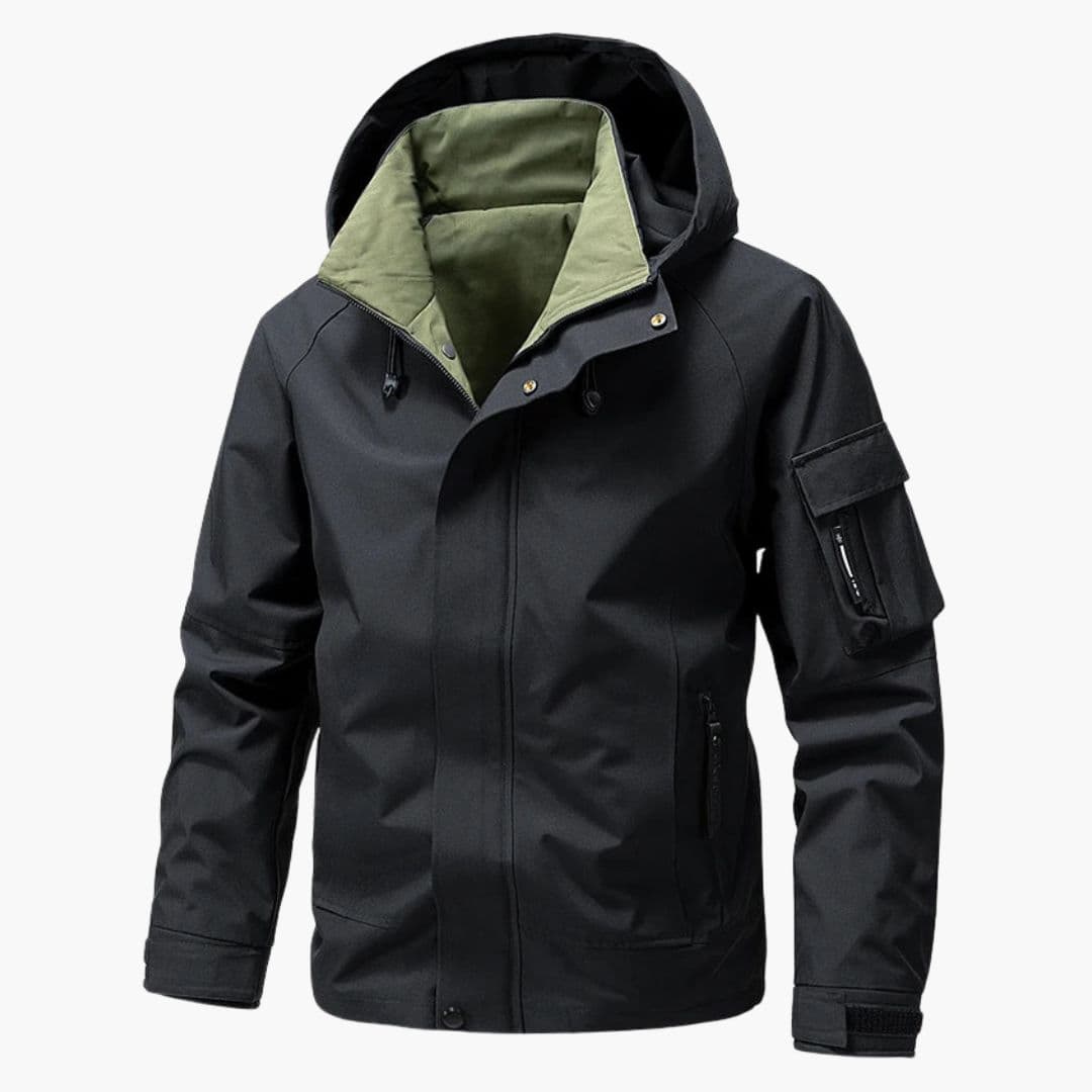 Veste homme à capuche et poches zippées