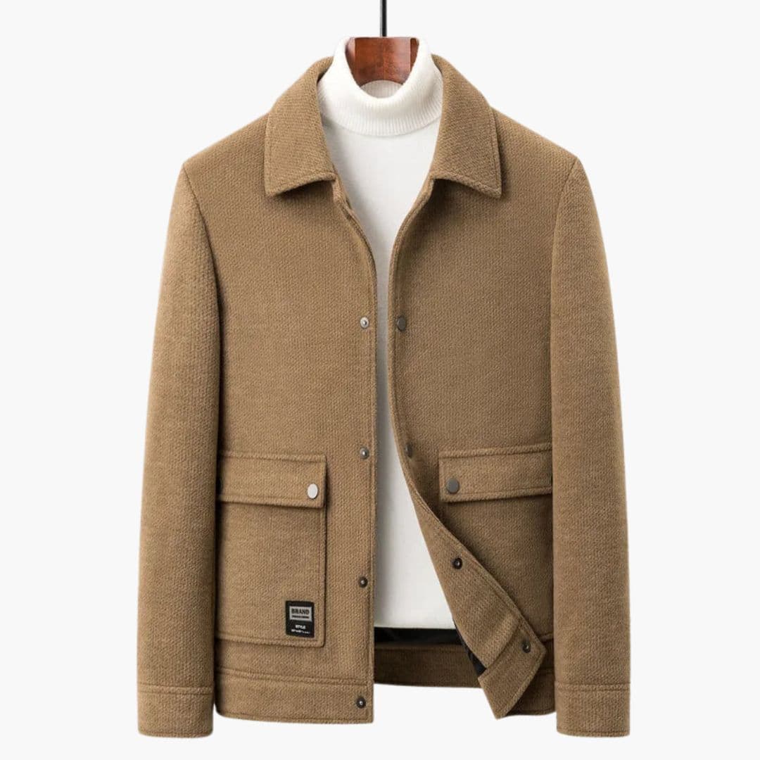 Veste homme à col pointu et poches à rabat