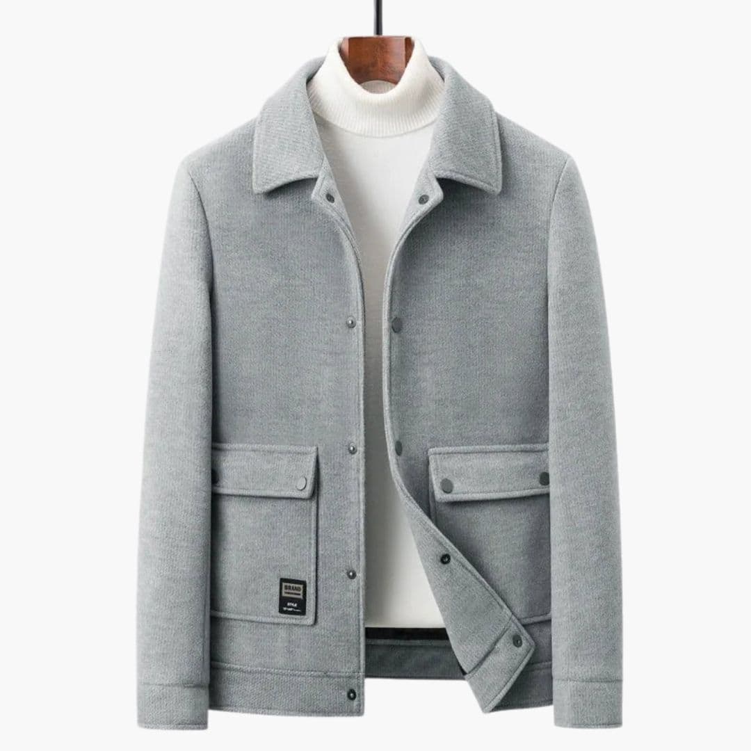 Veste homme à col pointu et poches à rabat