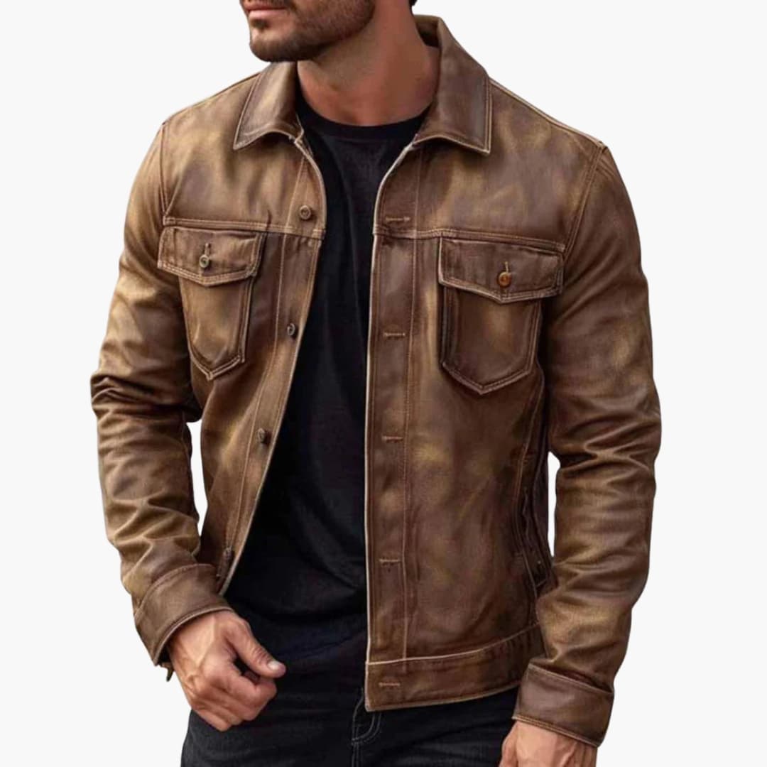 Veste homme avec fermeture à boutons et poches poitrine