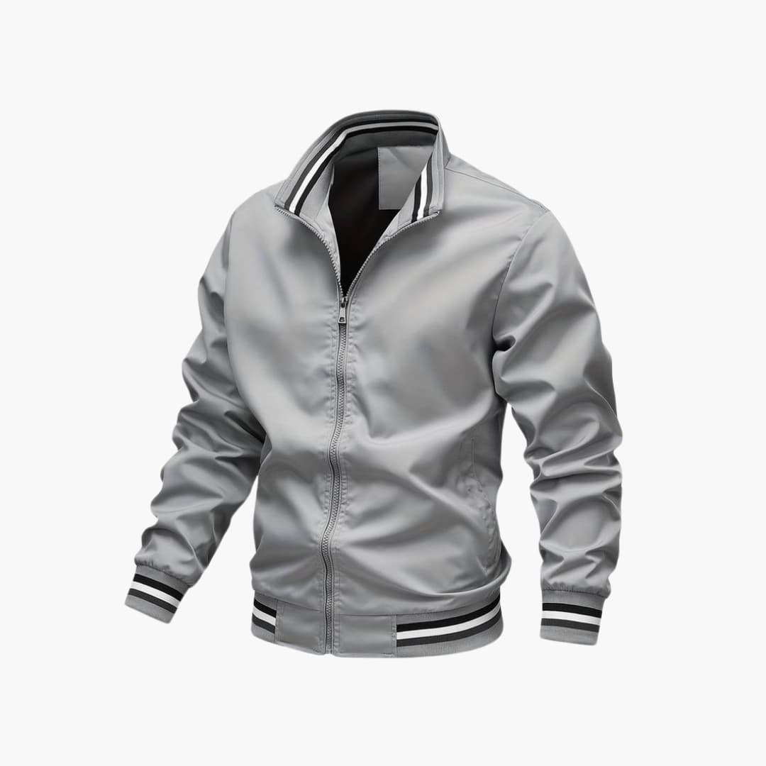 Veste homme avec fermeture éclair et ourlet côtelé