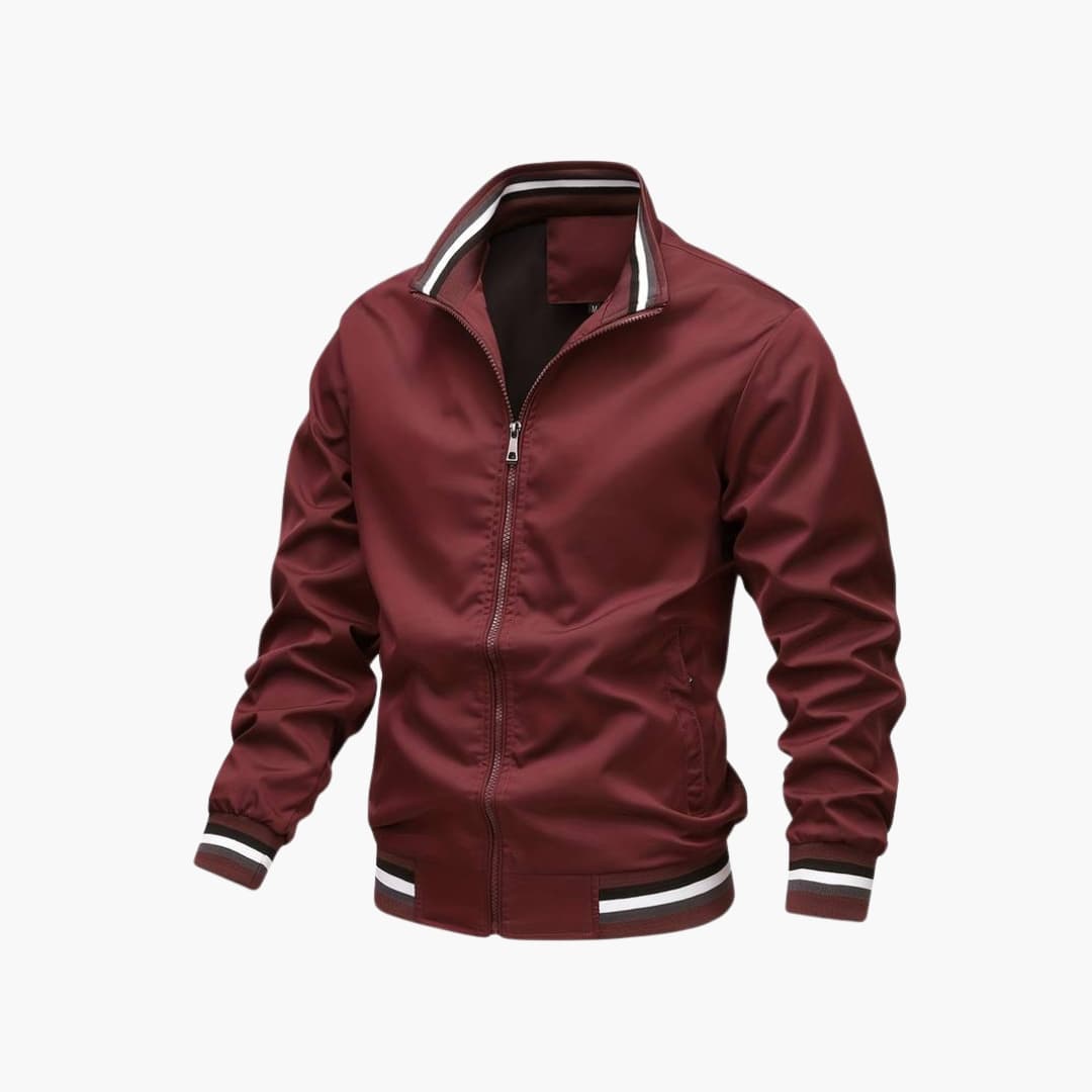 Veste homme avec fermeture éclair et ourlet côtelé