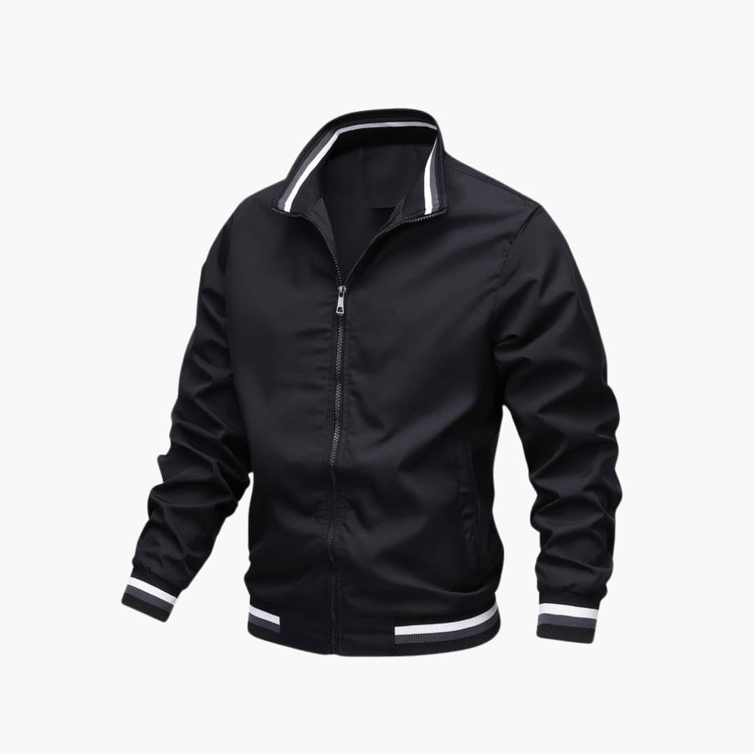 Veste homme avec fermeture éclair et ourlet côtelé