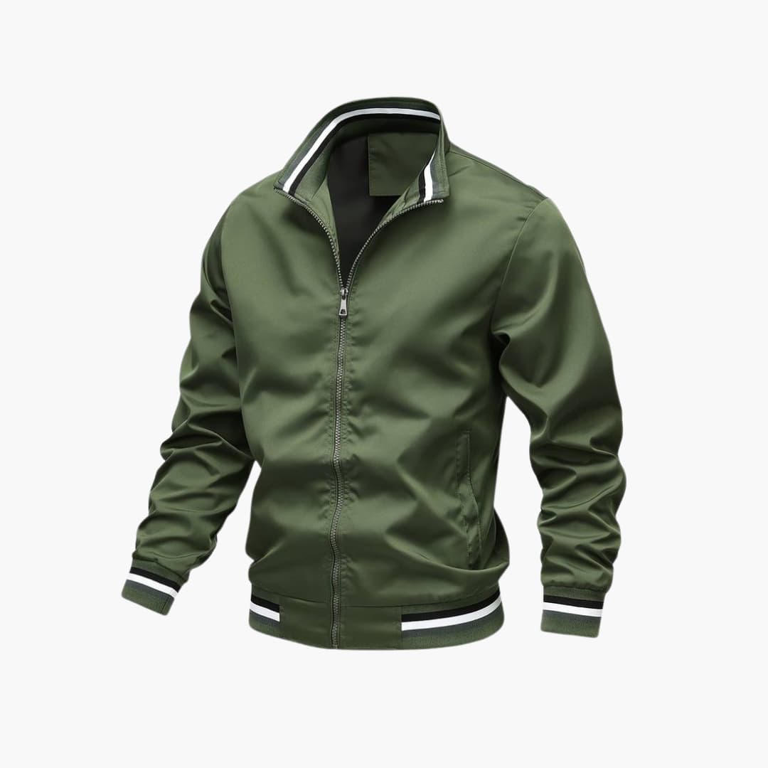 Veste homme avec fermeture éclair et ourlet côtelé