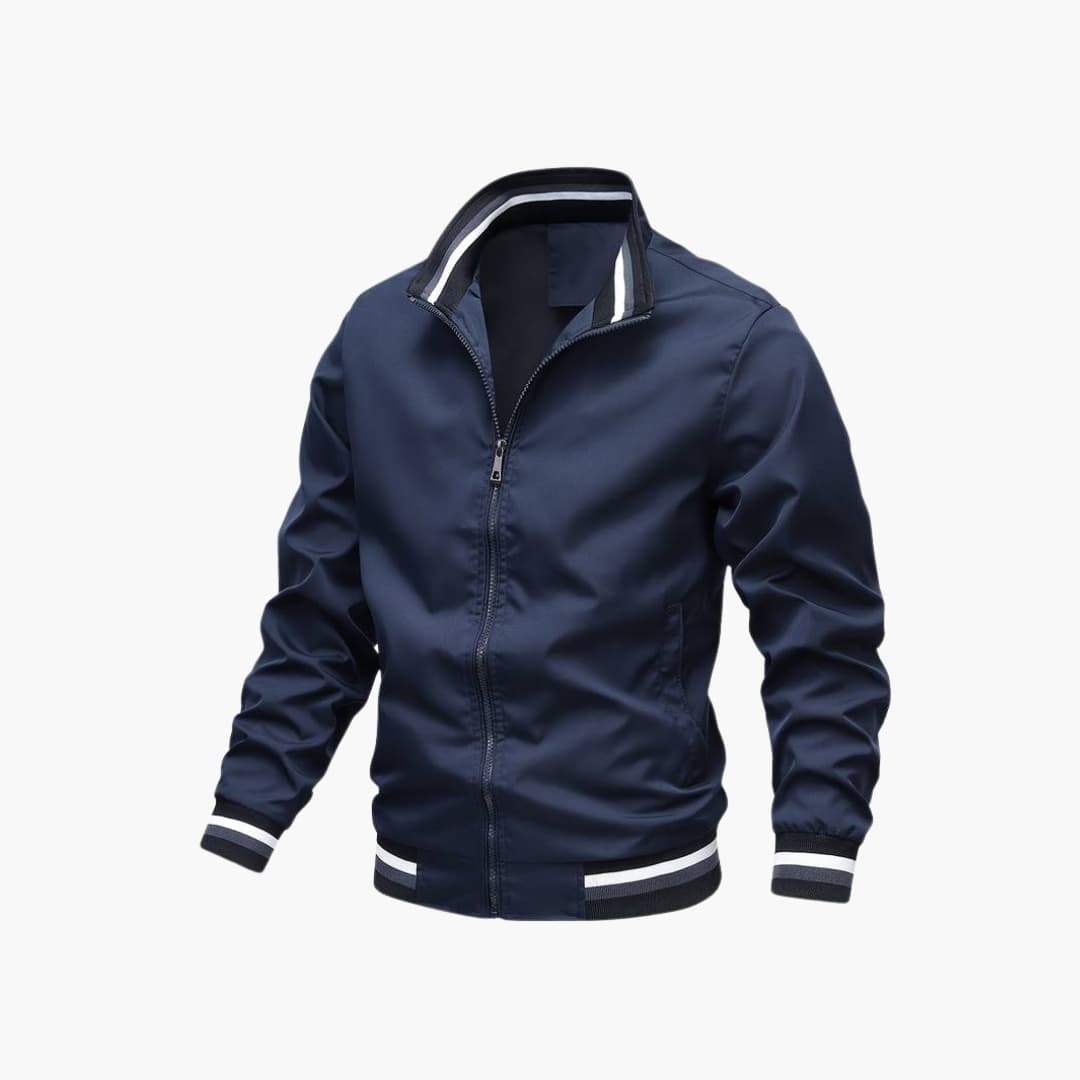 Veste homme avec fermeture éclair et ourlet côtelé