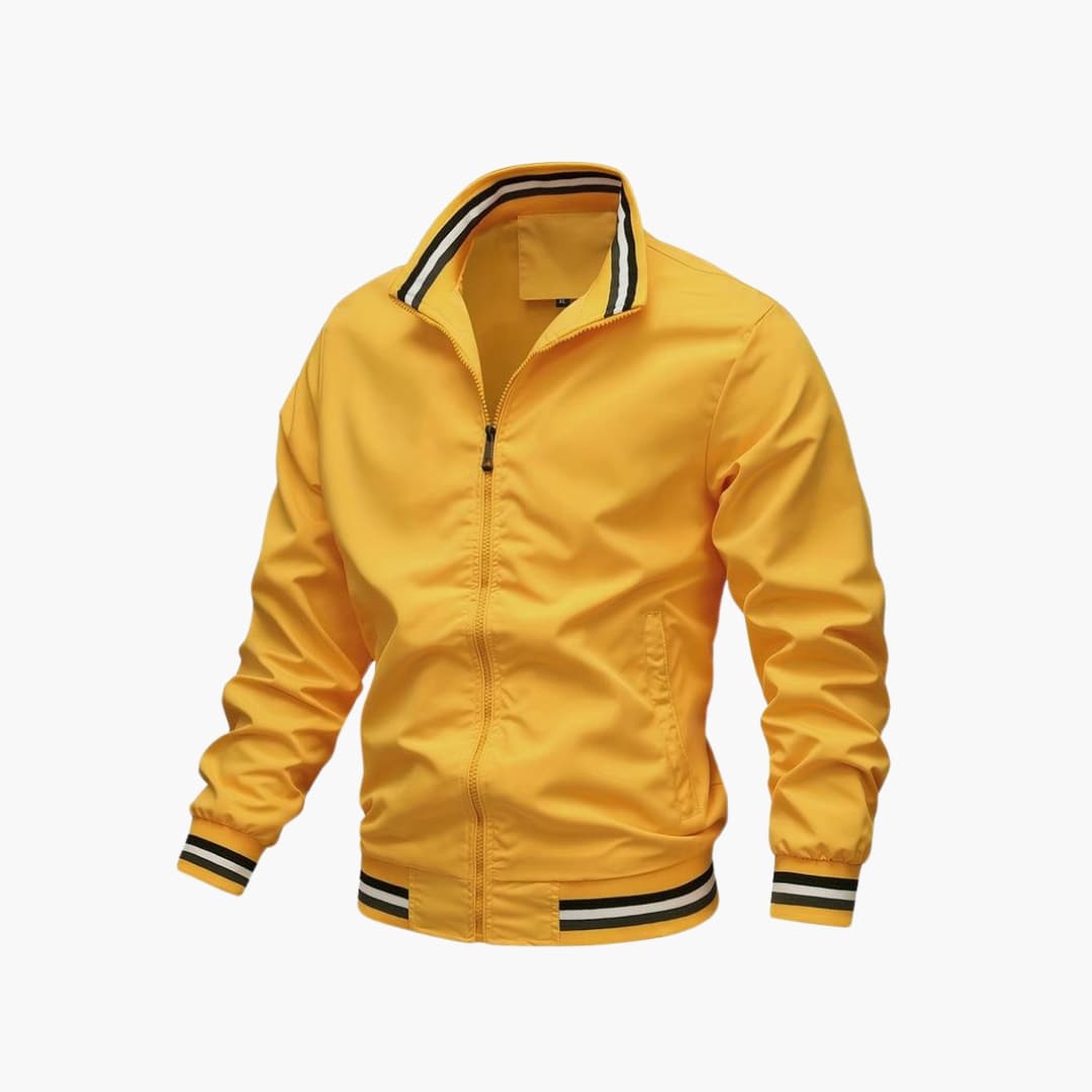Veste homme avec fermeture éclair et ourlet côtelé
