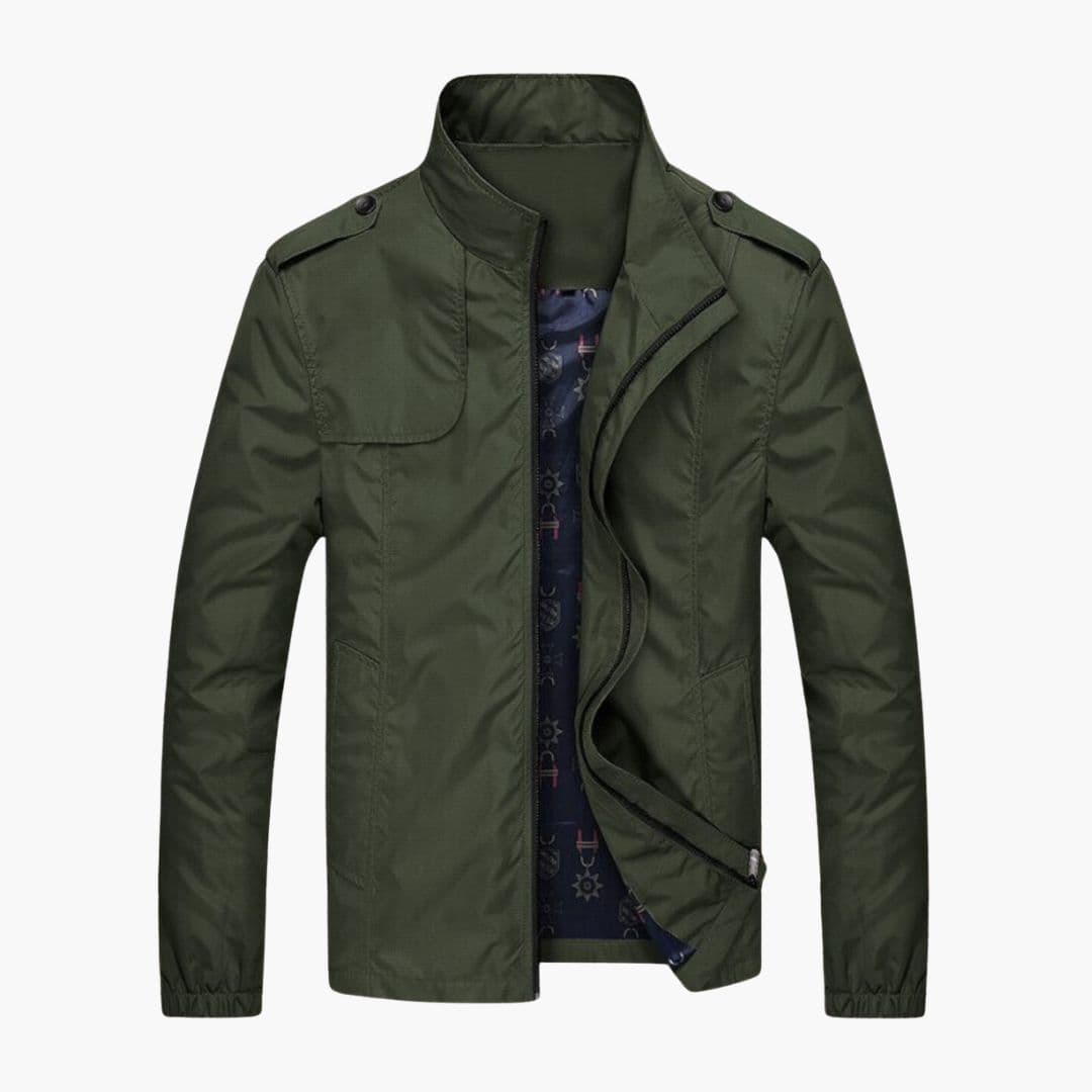 Veste homme avec fermeture zippée et col montant
