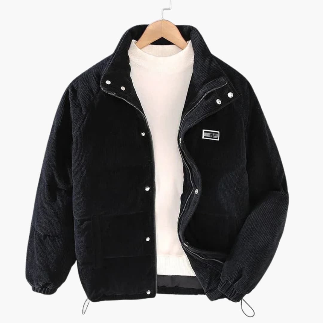 Veste homme avec surface côtelée et doublure intérieure