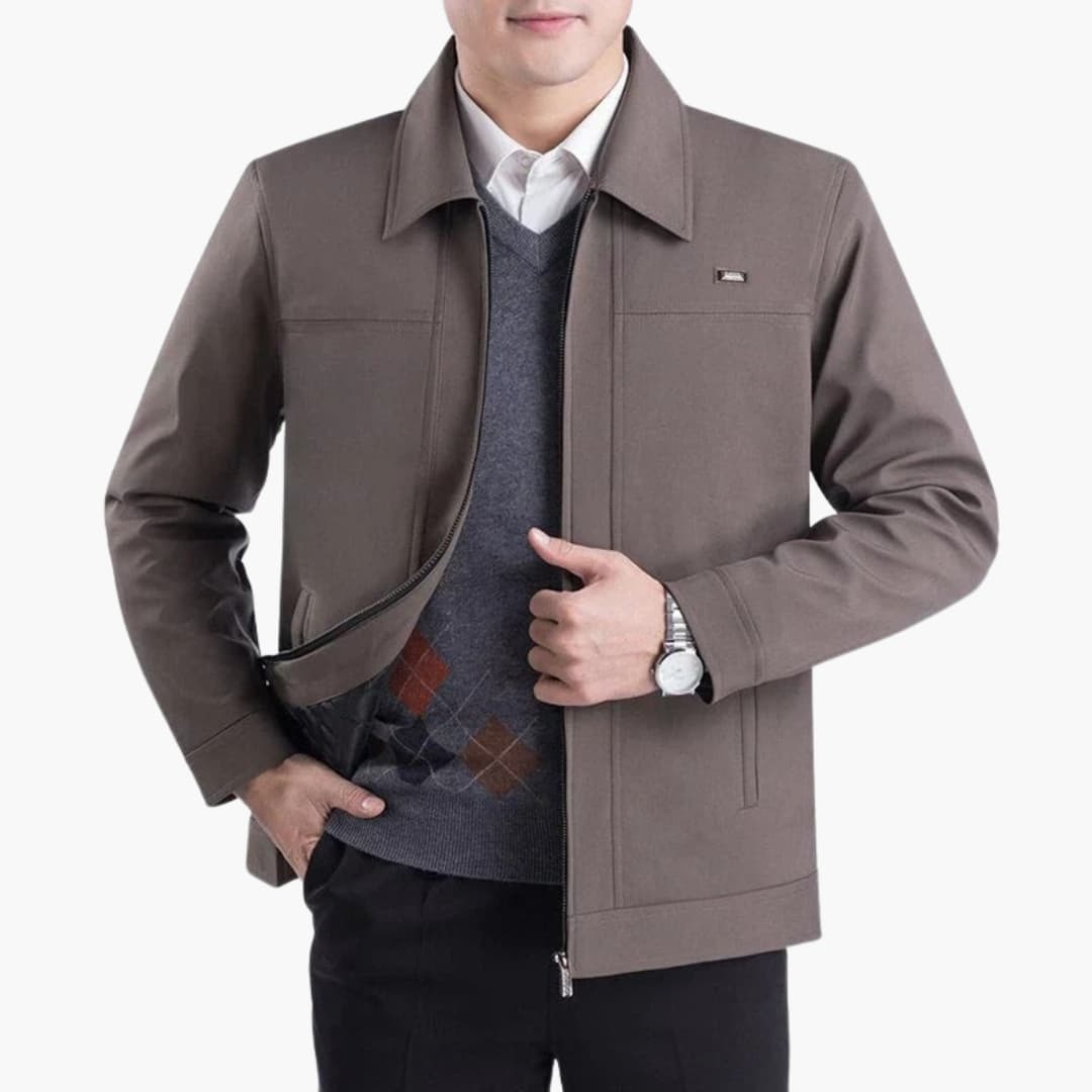 Veste homme col pointu avec poches avant