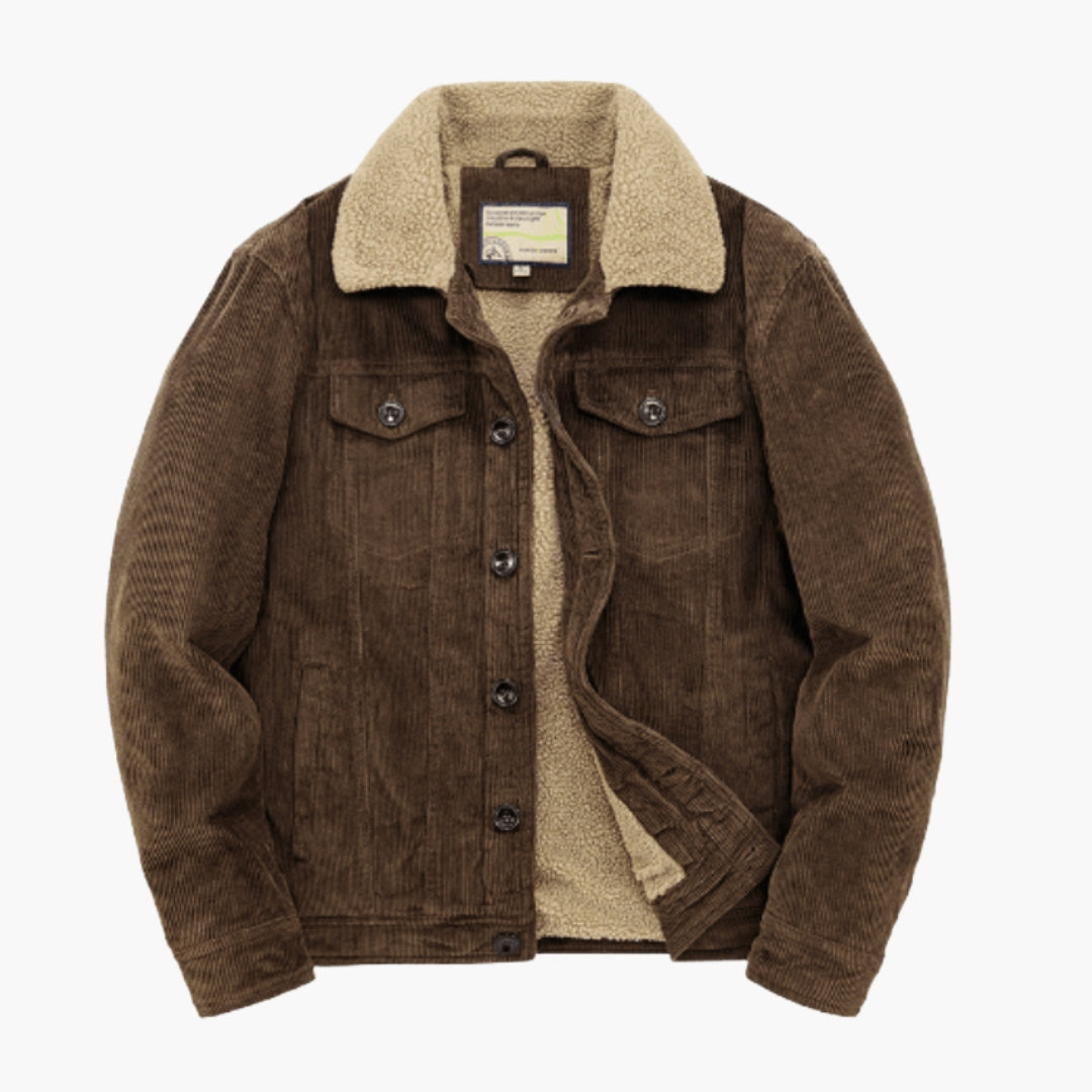 Manjacka i manchestertyg med sherpafoder