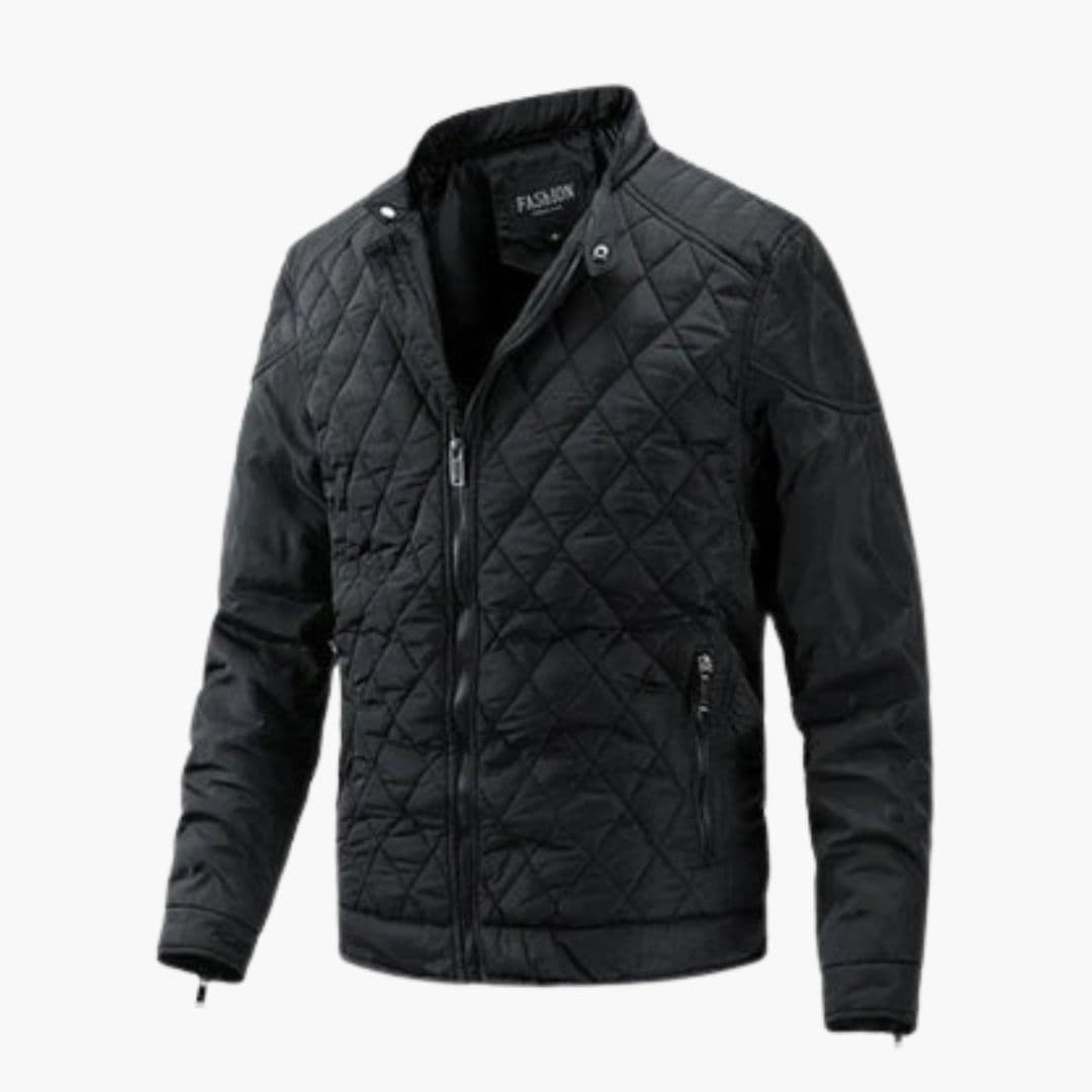 Veste homme matelassée à col montant et poches zippées