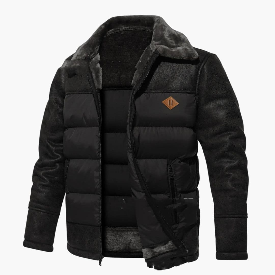 Veste homme matelassée avec col imitation fourrure