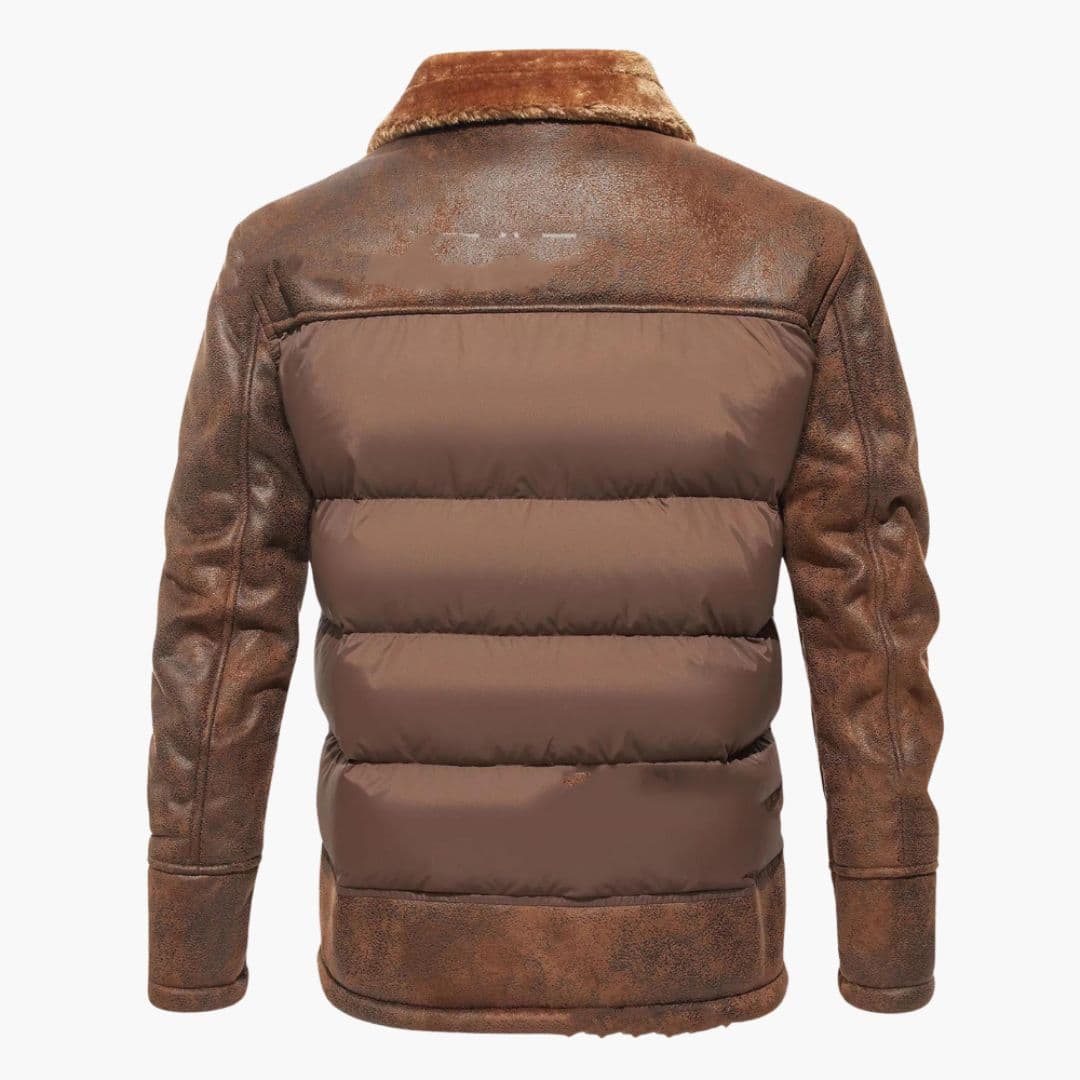 Veste homme matelassée avec col imitation fourrure