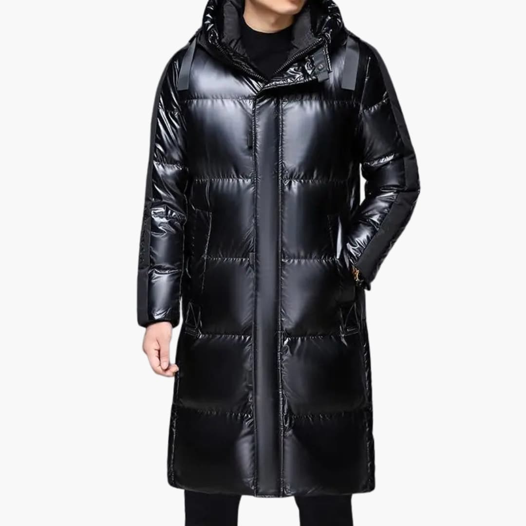 Veste longue pour homme avec capuche