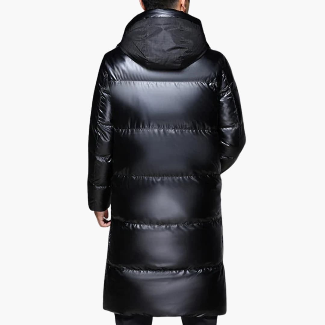 Veste longue pour homme avec capuche