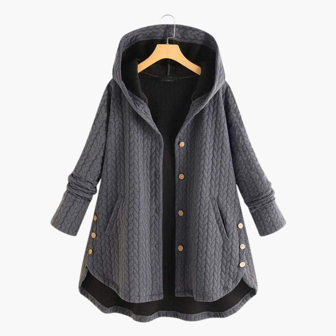 Steppjacke für Damen mit Kapuze und Knopfdetails