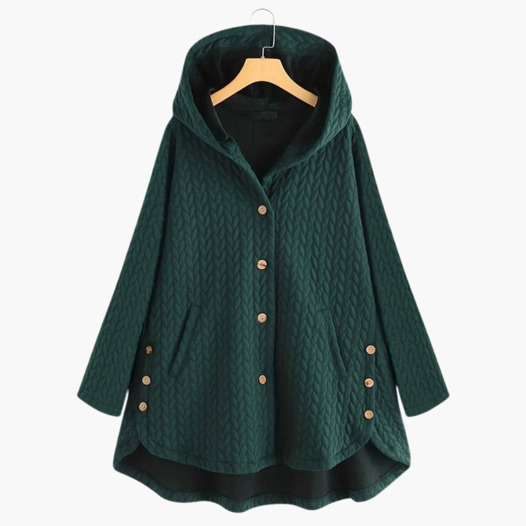 Steppjacke für Damen mit Kapuze und Knopfdetails