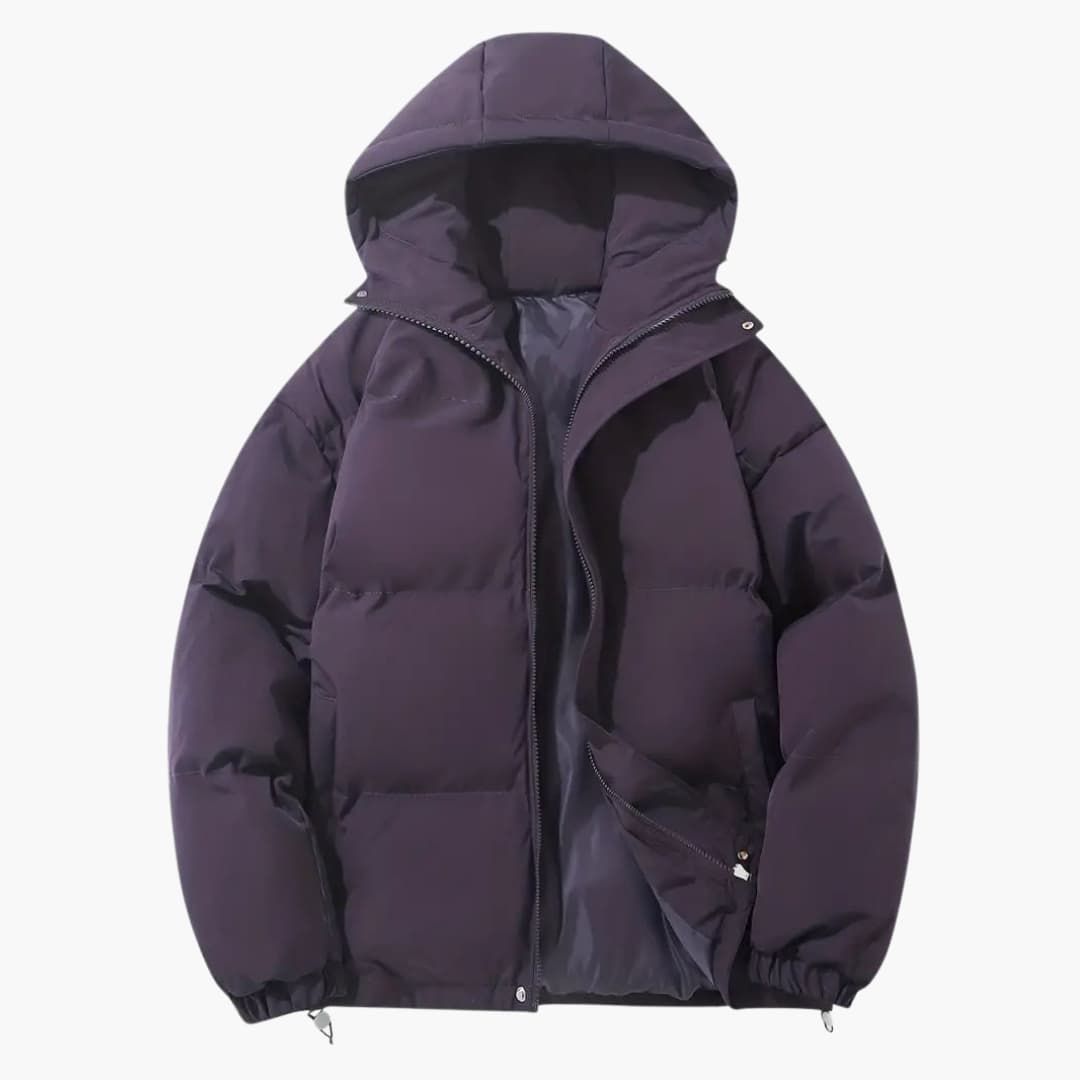 Women's quilted jacket with hood and zipper closure