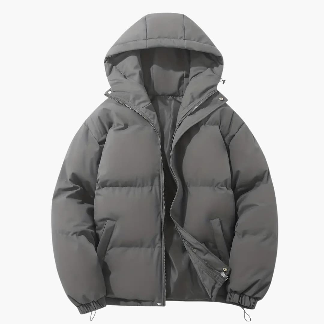 Women's quilted jacket with hood and zipper closure