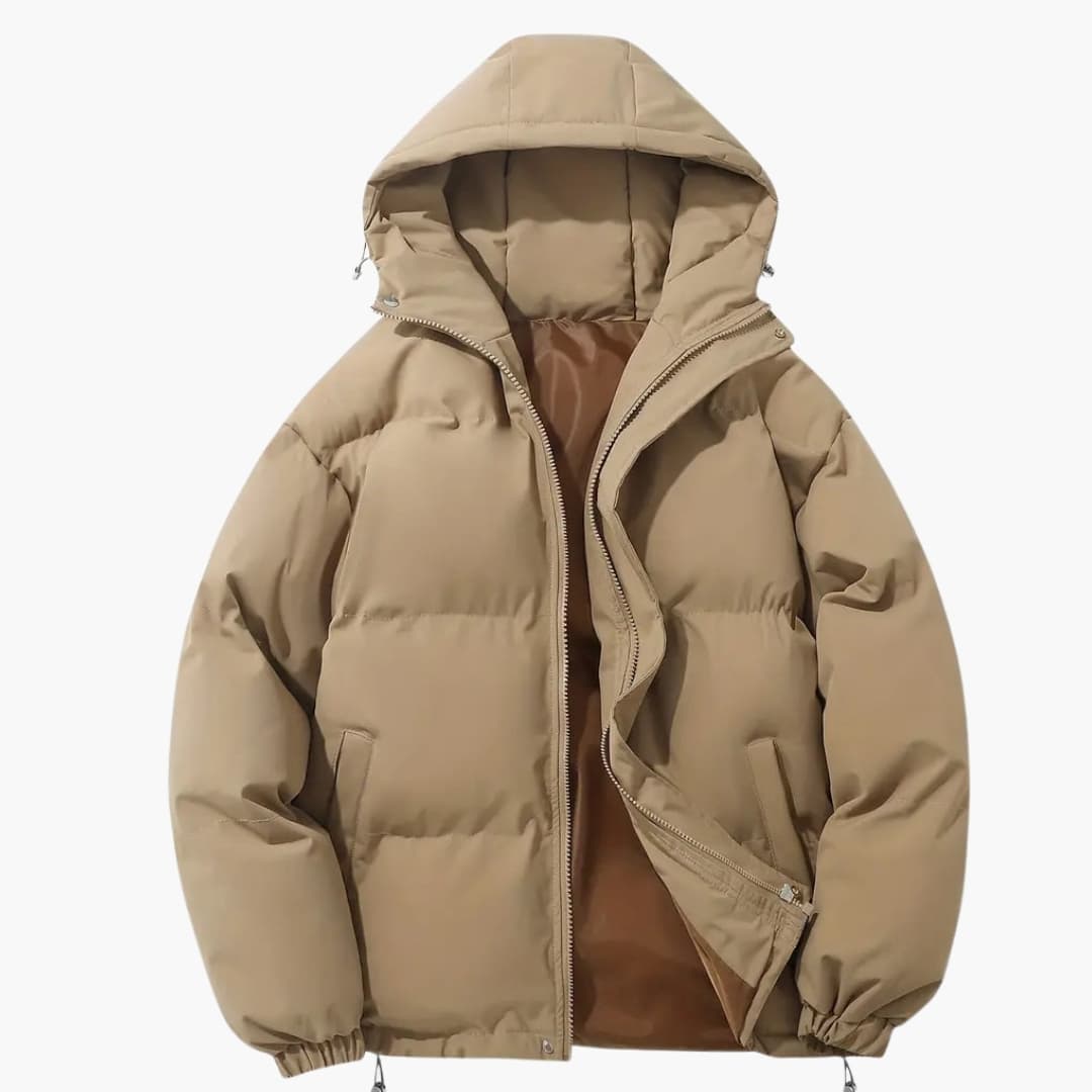 Women's quilted jacket with hood and zipper closure