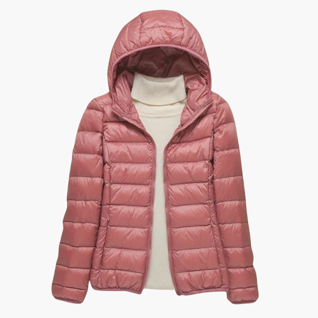Veste matelassée femme avec fermeture zippée et col montant