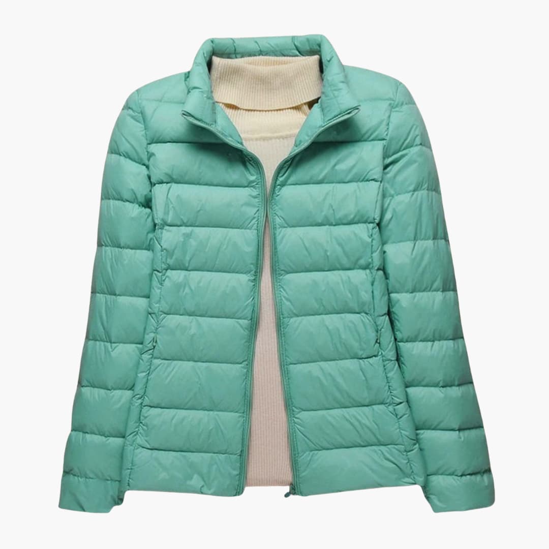 Veste matelassée femme avec fermeture zippée et col montant