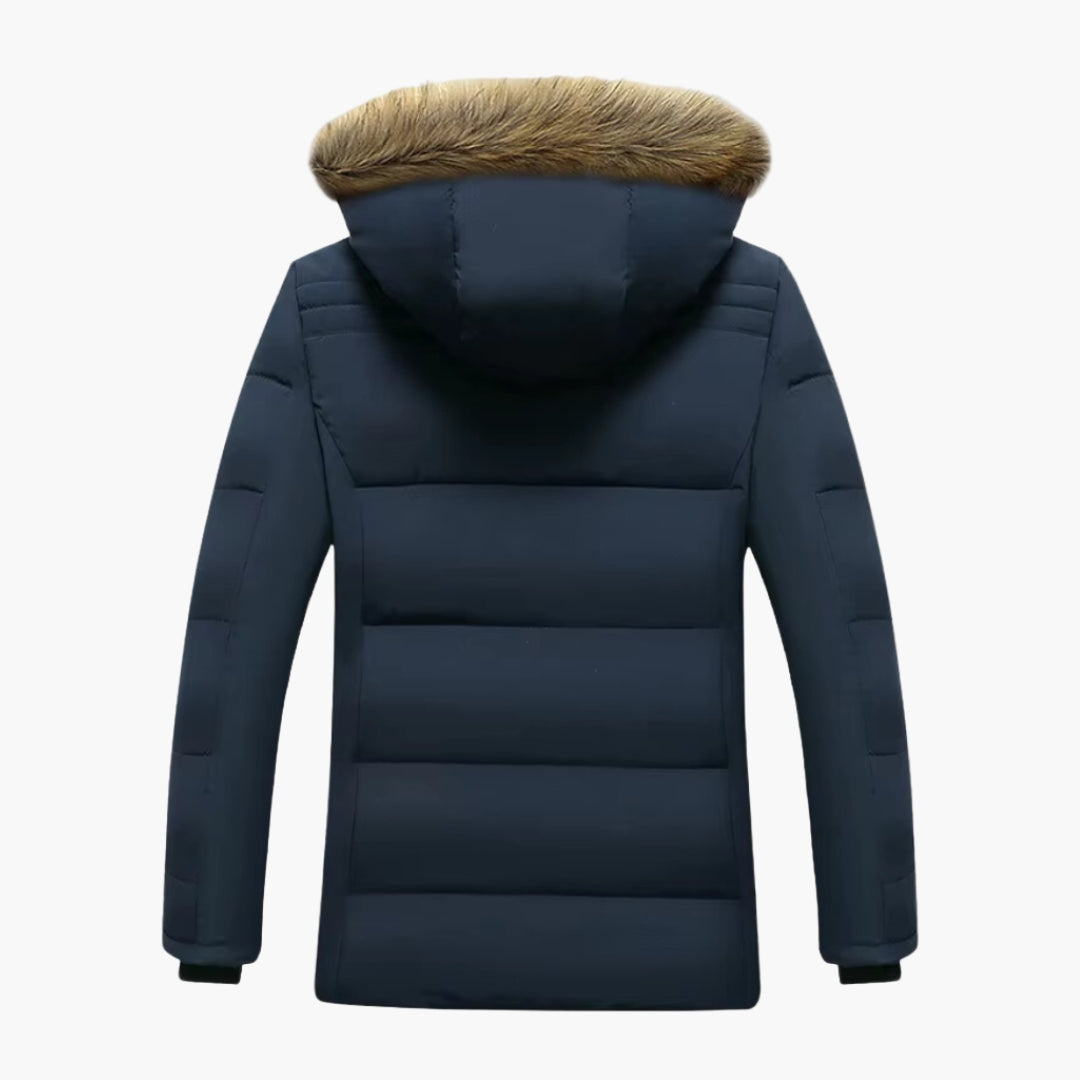Herrenparka mit Kapuze und Besatz