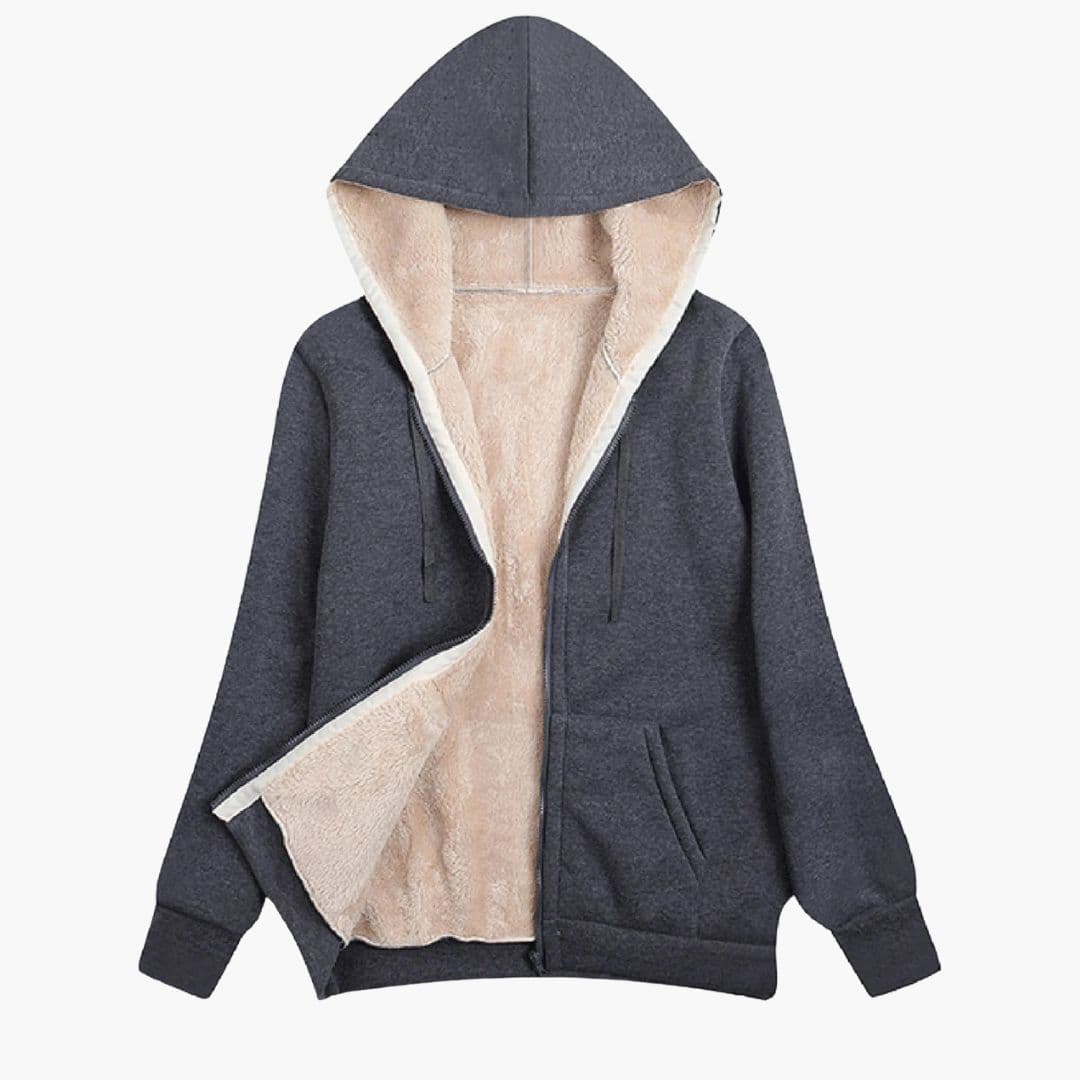 Veste polaire femme à capuche et fermeture zippée
