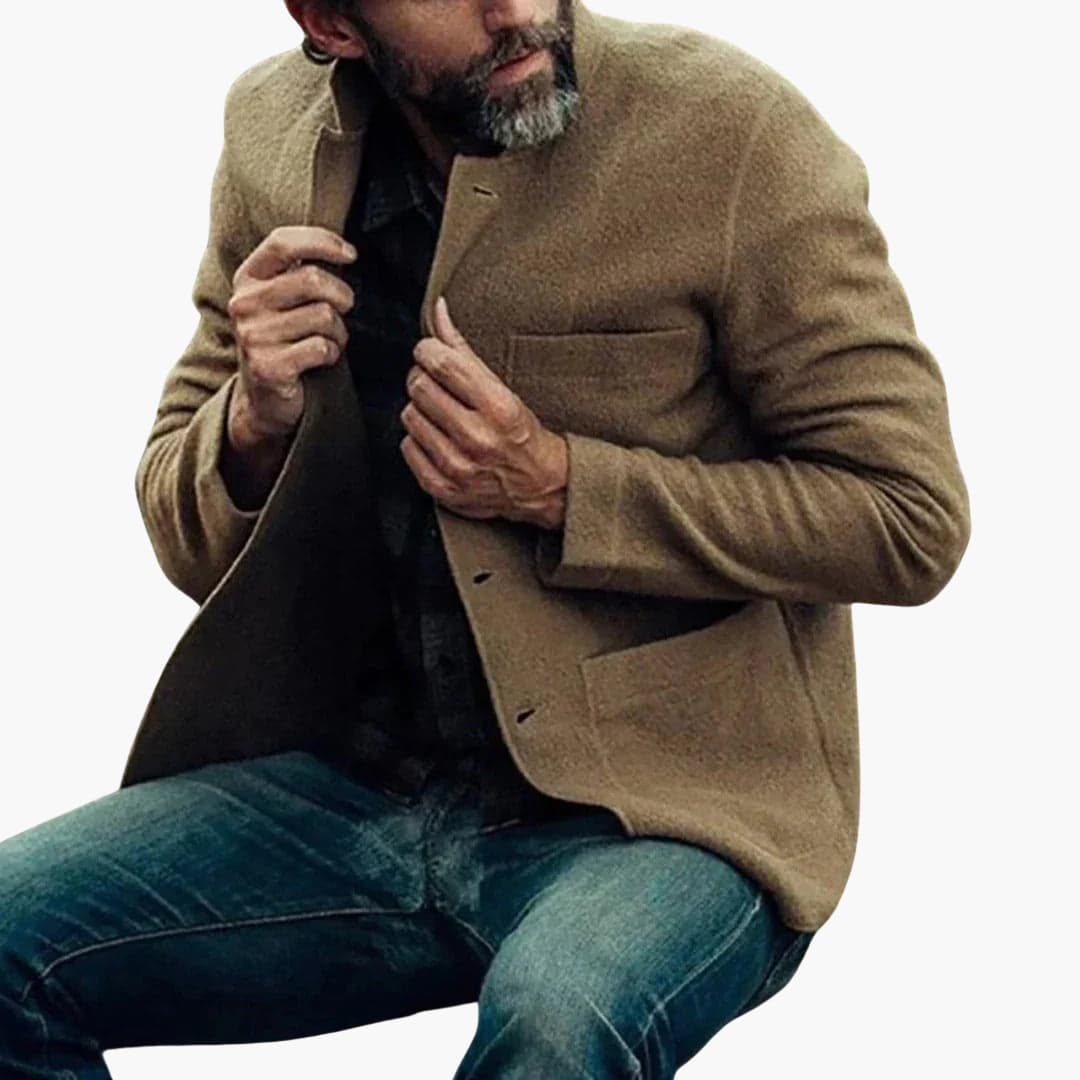 Veste pour homme avec fermeture à boutons et poches avant