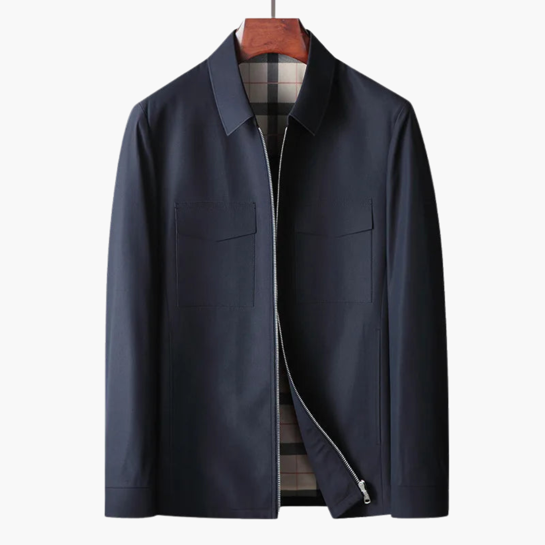 Veste pour homme avec fermeture éclair avant et col chemise