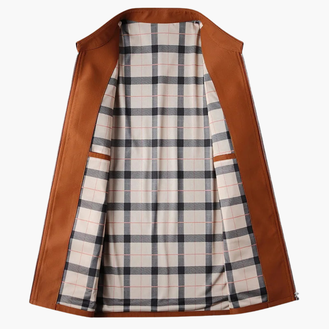 Veste pour homme avec fermeture éclair avant et col chemise