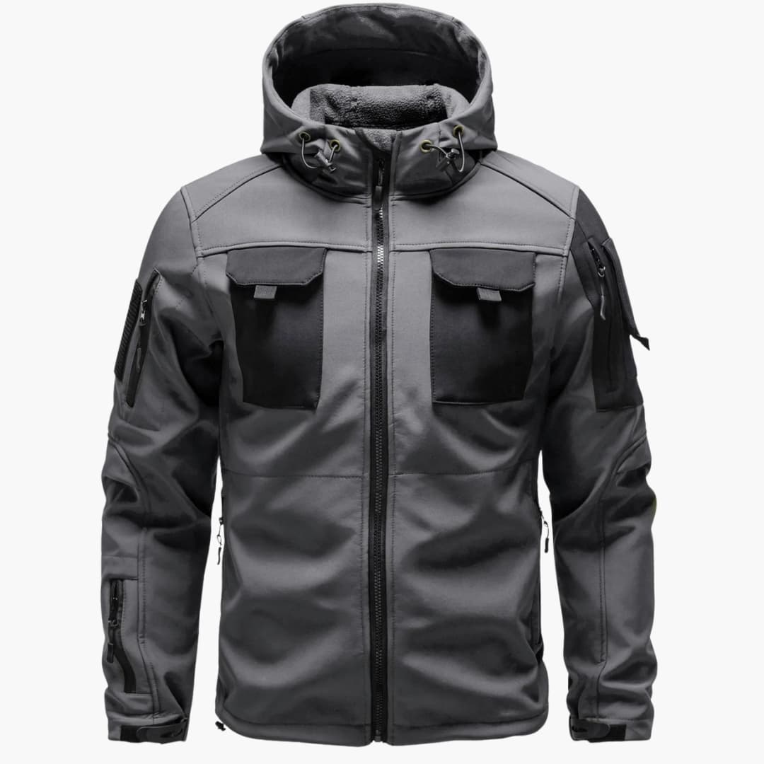 Chaqueta softshell para hombre con capucha y múltiples bolsillos