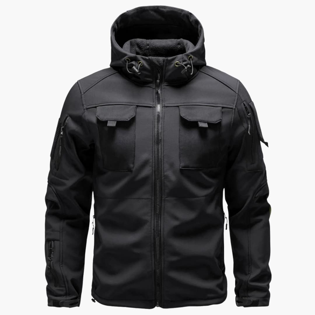 Chaqueta softshell para hombre con capucha y múltiples bolsillos