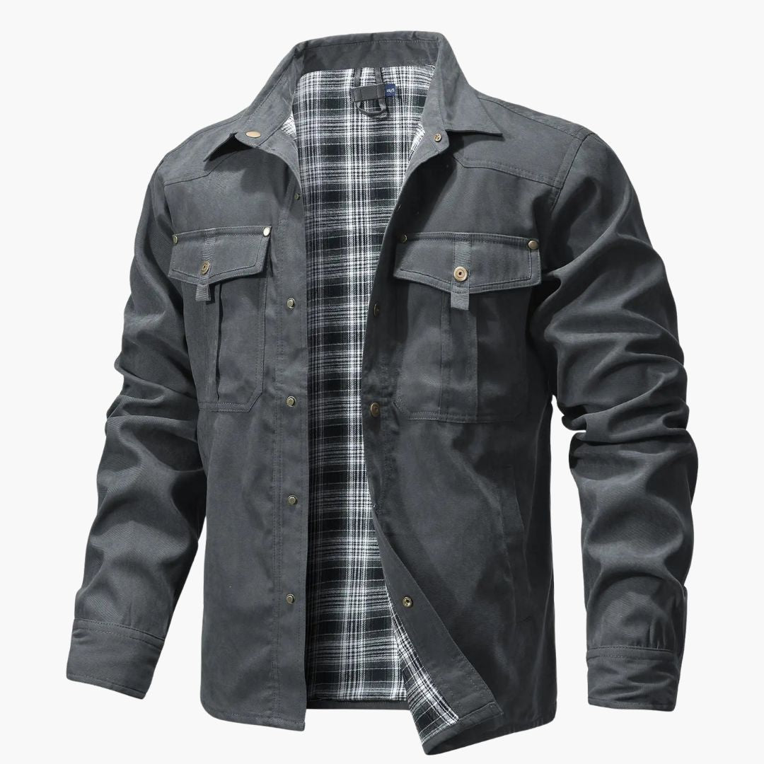 Chaqueta sobrecamisa para hombre con forro de cuadros
