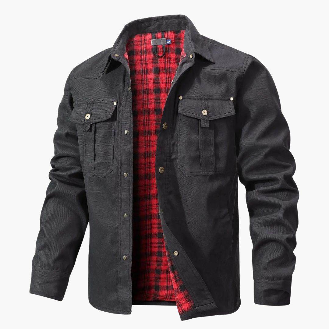 Chaqueta sobrecamisa para hombre con forro de cuadros