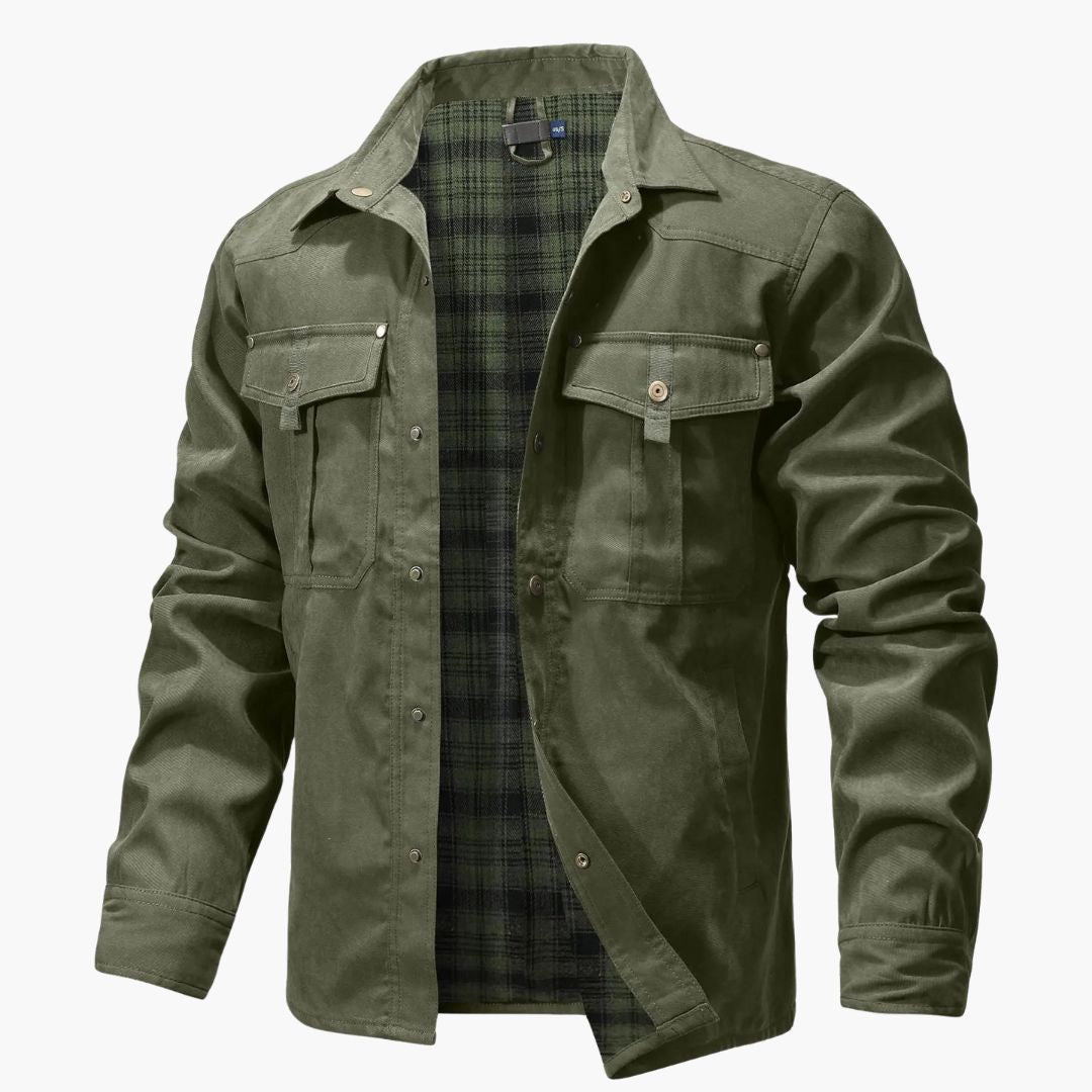 Chaqueta sobrecamisa para hombre con forro de cuadros