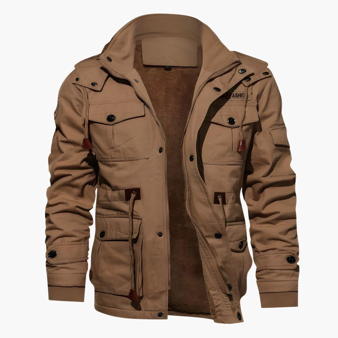 Chaqueta táctica para hombre con capucha y múltiples bolsillos