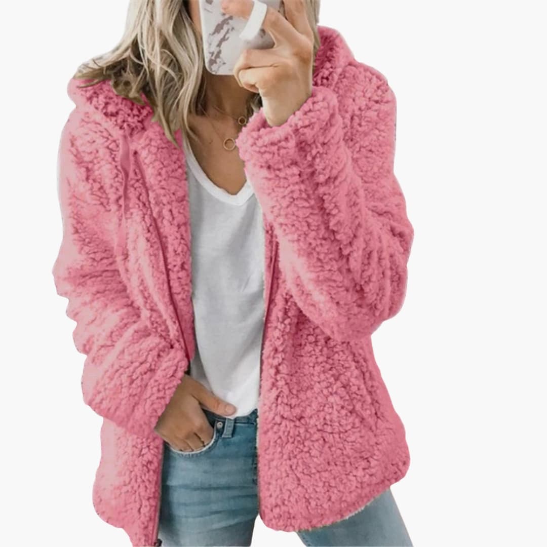 Veste teddy femme à capuche avec manteau polaire à capuche