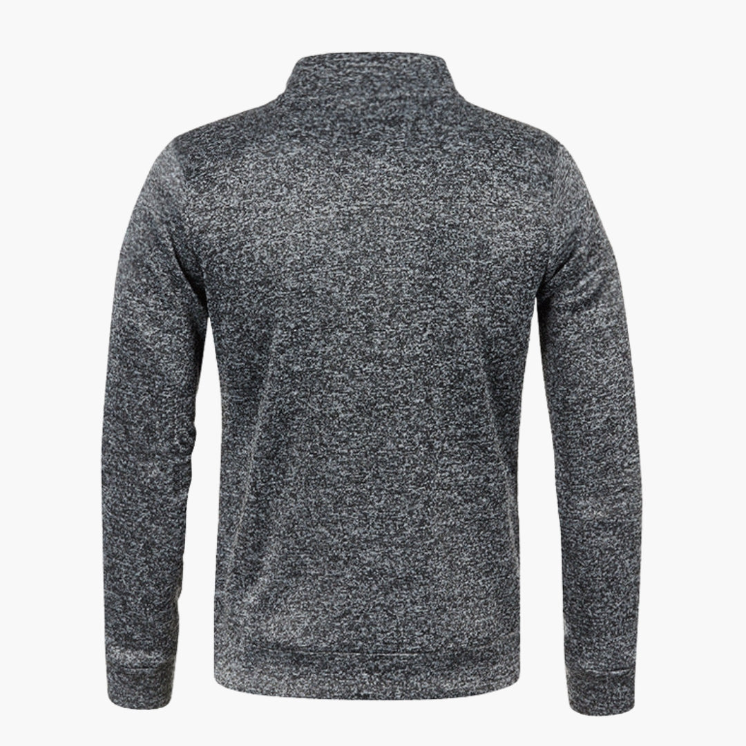 Herrejakke med glidelås, høy krage og lange ermer