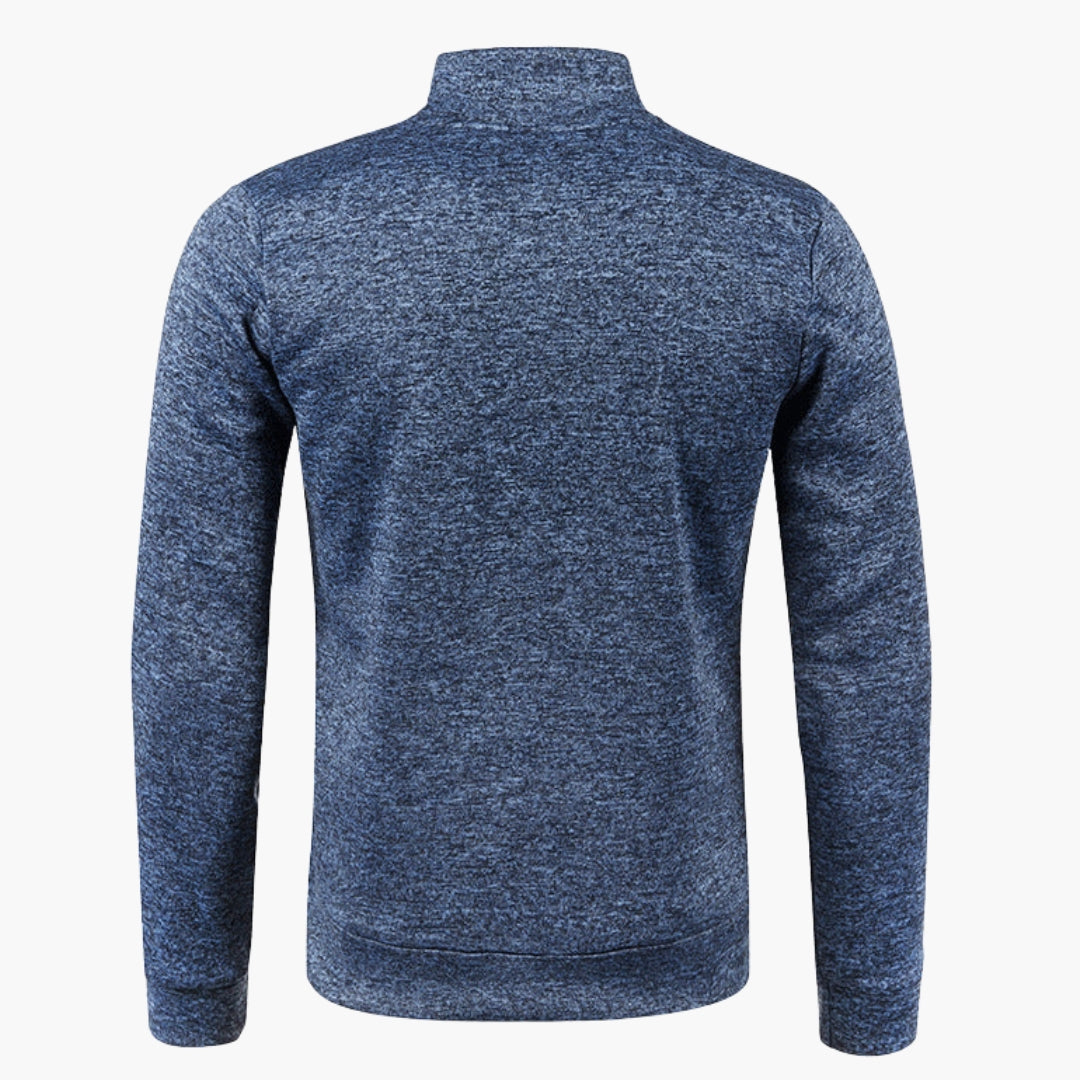 Herrejakke med glidelås, høy krage og lange ermer