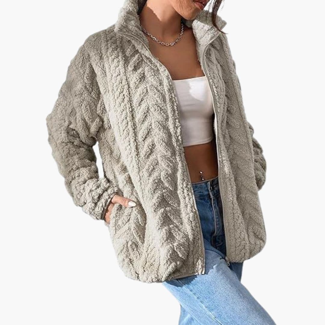 Veste zippée pour femme avec col montant