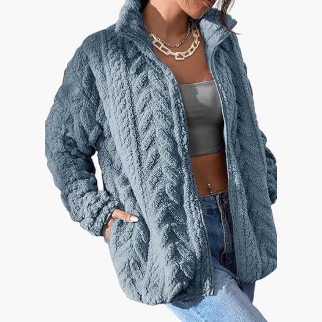 Veste zippée pour femme avec col montant