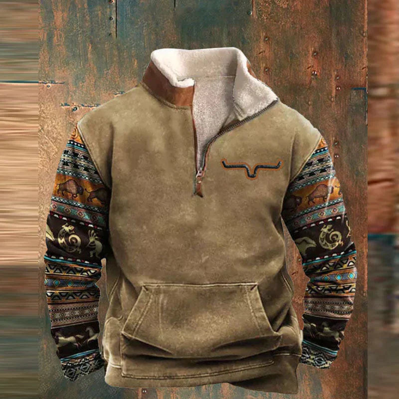Pull Zippé Col Montant Homme Polyvalent et Chaud | Style Décontracté Chic Automne Hiver