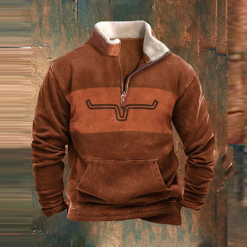 Pull Zippé Col Montant Homme Polyvalent et Chaud | Style Décontracté Chic Automne Hiver