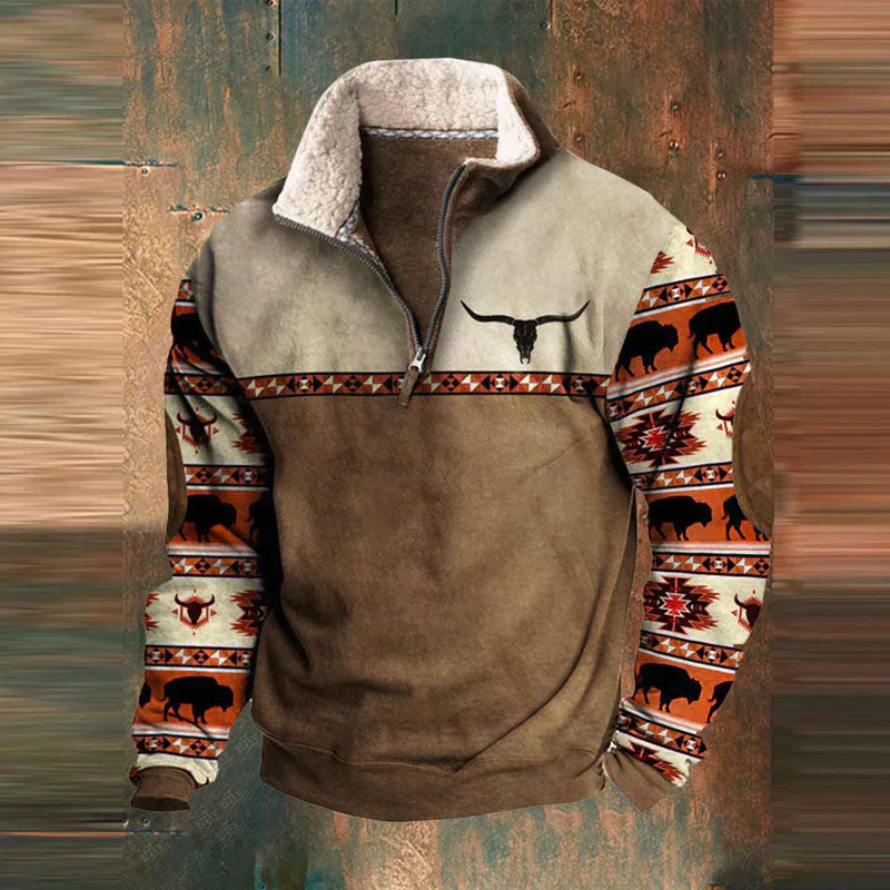 Pull Zippé Col Montant Homme Polyvalent et Chaud | Style Décontracté Chic Automne Hiver