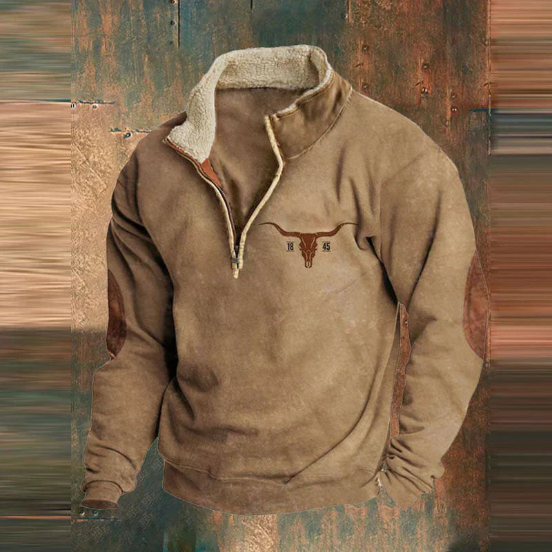 Pull Zippé Col Montant Homme Polyvalent et Chaud | Style Décontracté Chic Automne Hiver