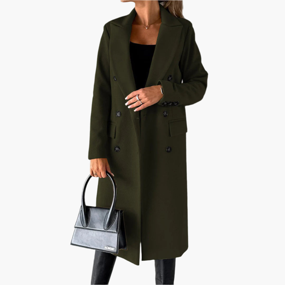 Women's long double-breasted coat